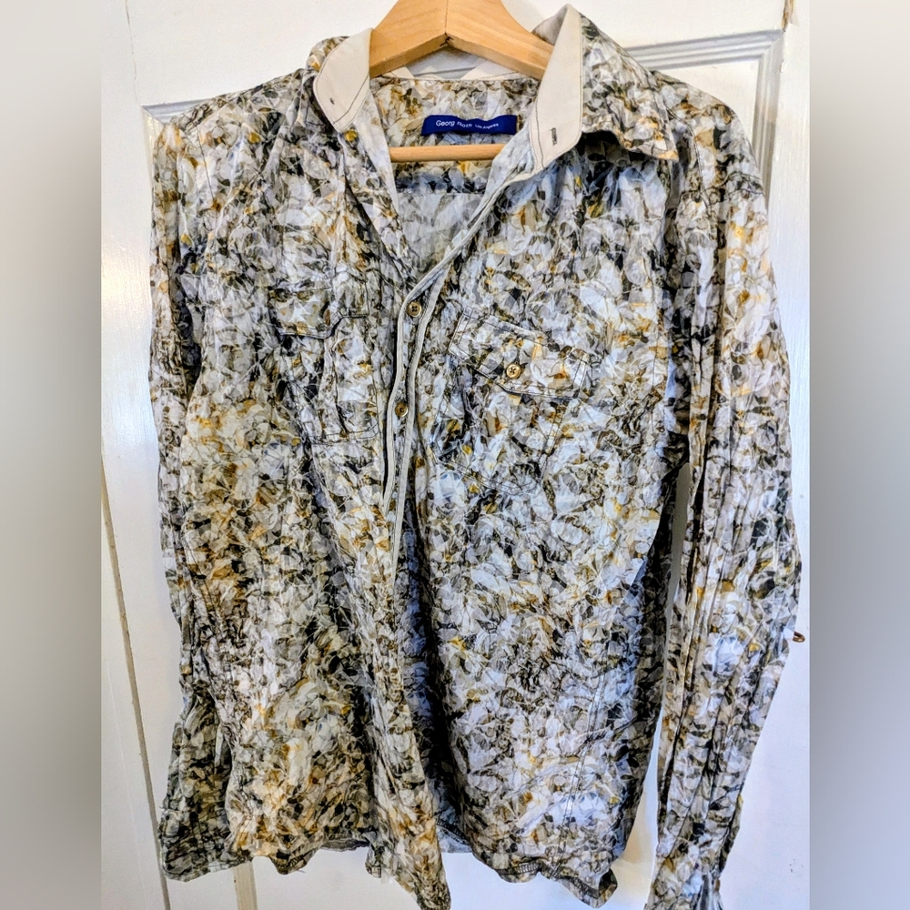 Georg Roth Los Angeles Men's Abstract Pattern Shirt, Large